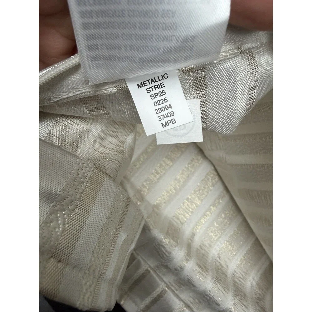 Hotel Collection Metallic Strie KING Duvet Cover & 2 King Shams Ivory / Gold